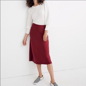 Maroon silk skirt